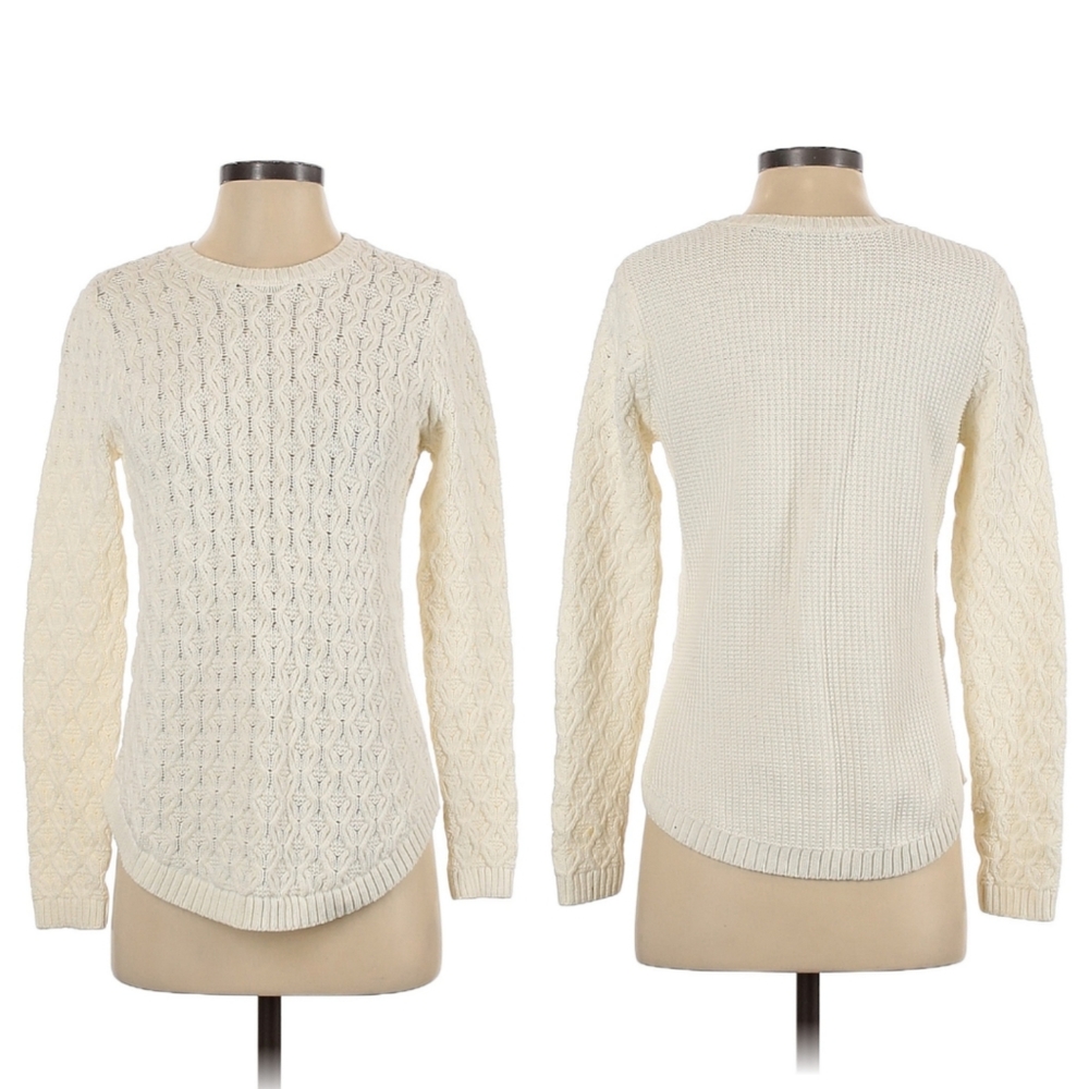 Jeanne Pierre Cream Beige 100% Cotton Sweater XL